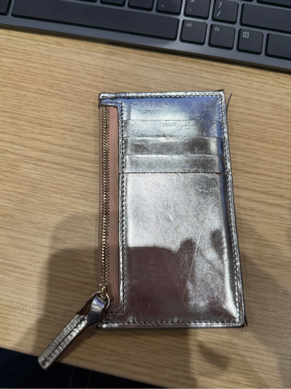 Clare V. Metallic Silver Wallet